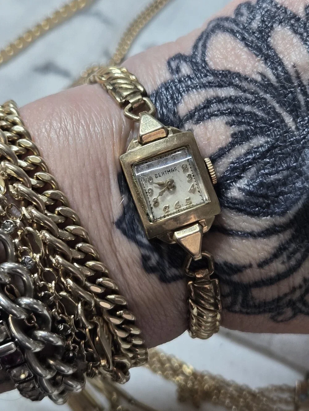 Betmar Women's Gold Filled Vintage Bracelet Watch